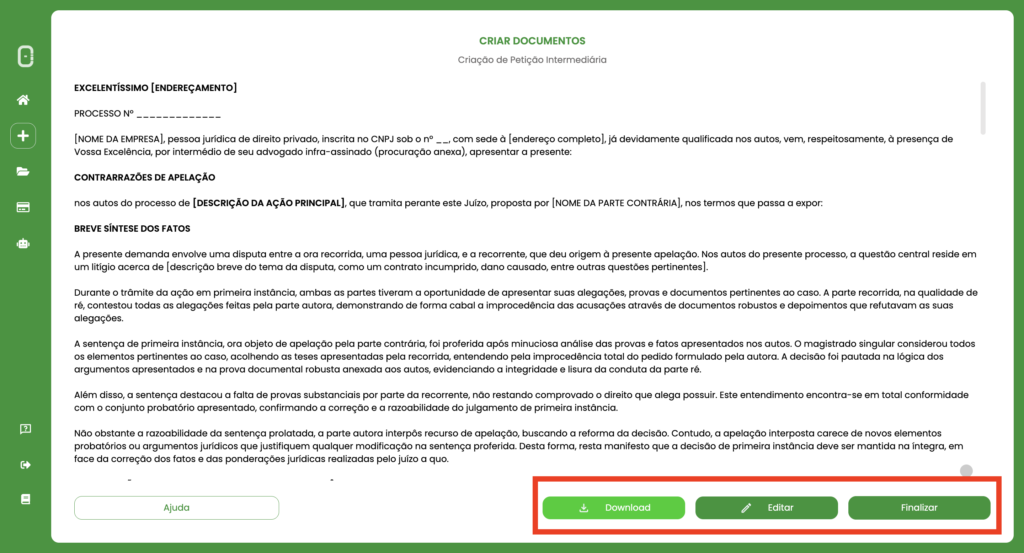 Modelo de contrarrazões de apelação