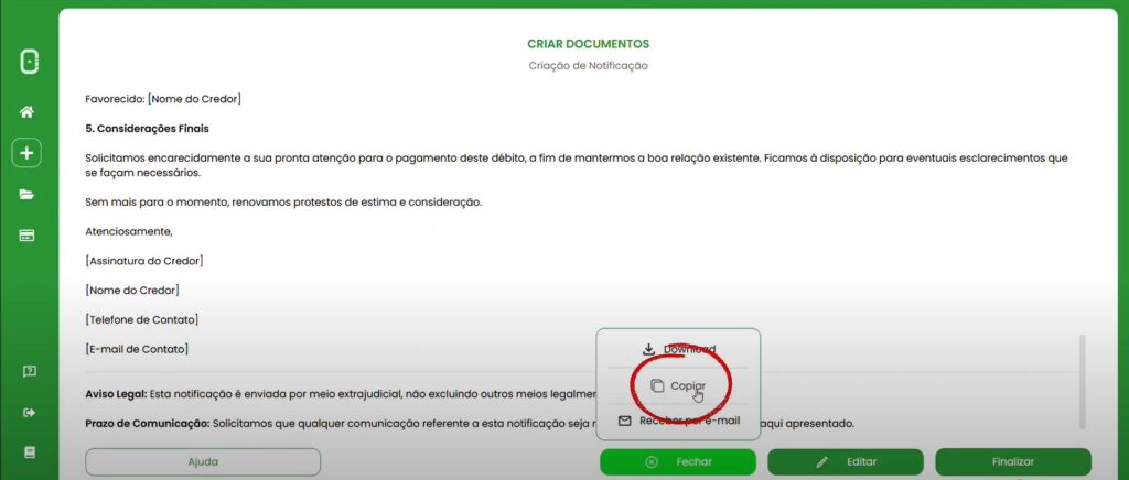 Notificação extrajudicial como fazer modelo