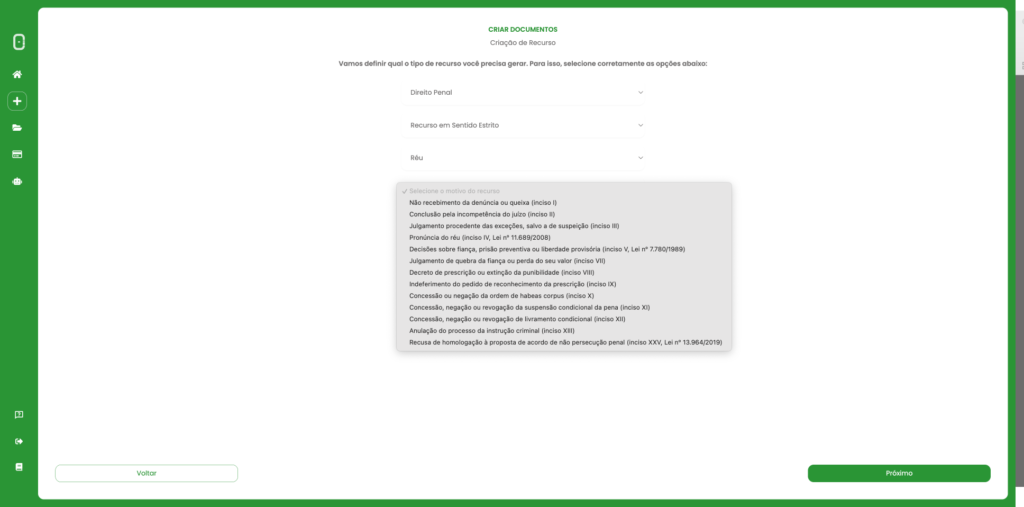 recurso especial sentido estrito